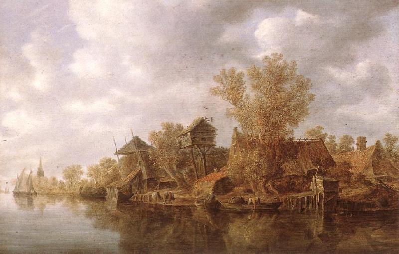 Jan van Goyen Village at the River oil painting image